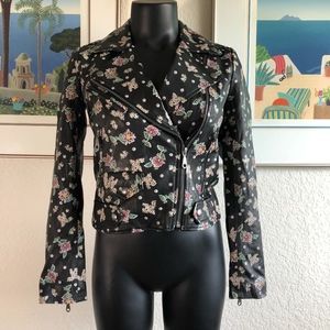 Rebecca Minkoff Floral Printed Wes Moto Jacket XXS